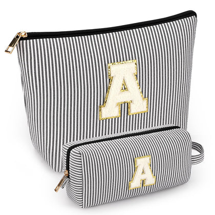 mibasies 2 PCS cosmetic bags in black colour front view