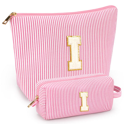 mibasies Cosmetic Bags Set in pink with alphabet letters