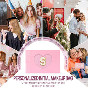 mibasies initial makeup bag as travel toiletry bag