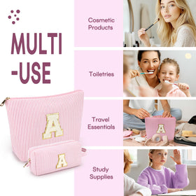 mibasies Initial Makeup Bag in blue colour