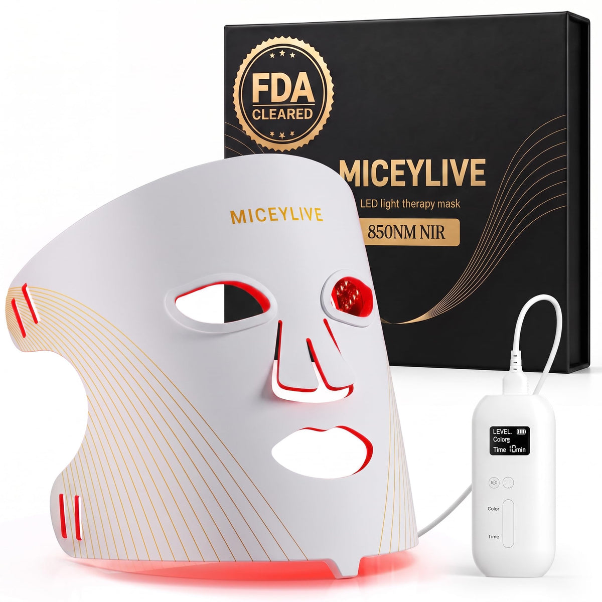 MICEYLIVE LED Face Mask front view with flexible design