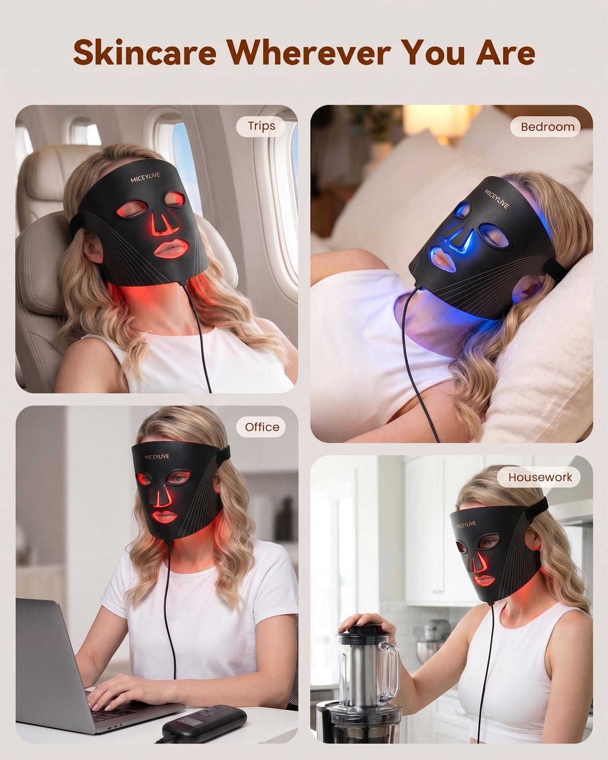 MICEYLIVE LED Face Mask packaging and accessories