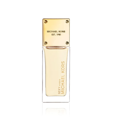 Michael Kors Sexy Amber Eau de Parfum 1.7 fl oz front view with gold plaque