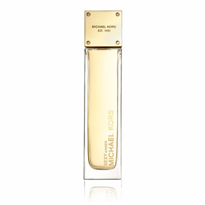 Michael Kors Sexy Amber Eau de Parfum 3.4 fl oz bottle front view with gold plaque