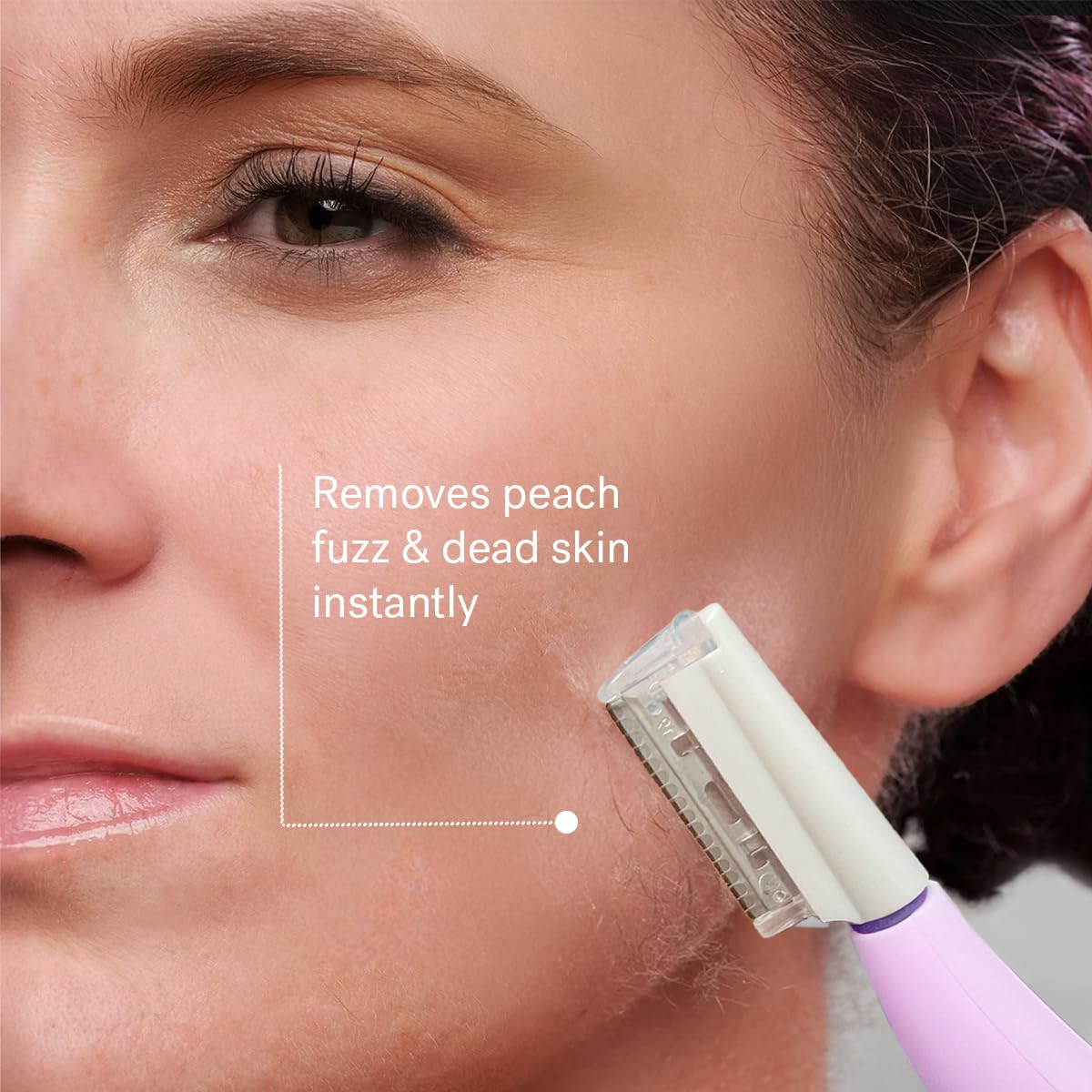 MICHAEL TODD Sonicsmooth Dermaplane Razor in use on skin