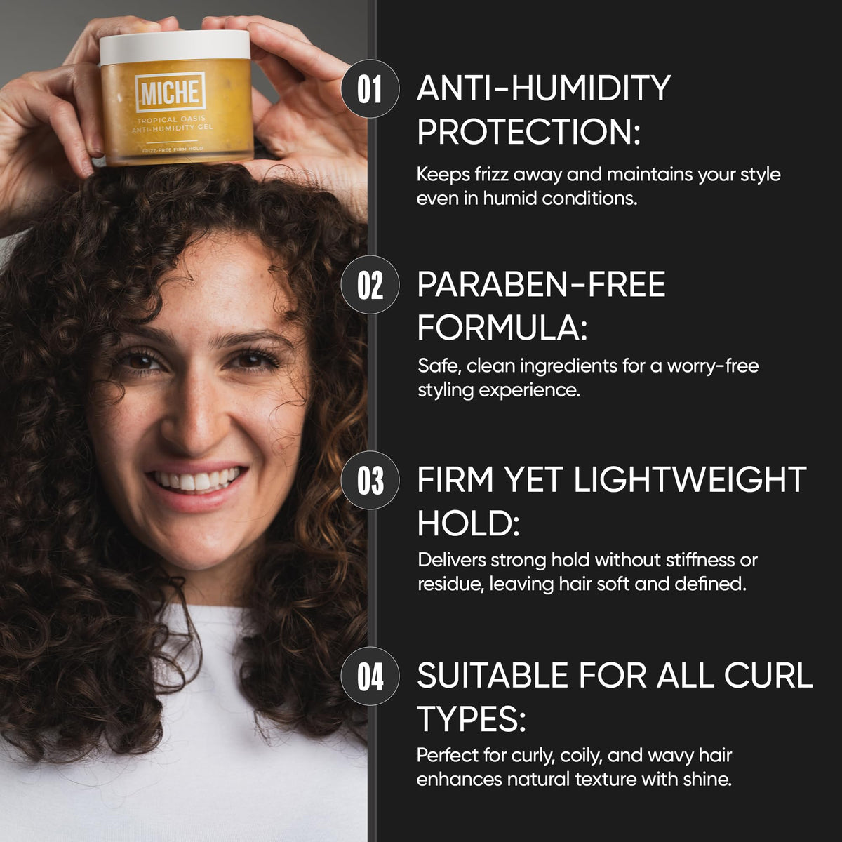 Miche Beauty Anti-Humidity Frizz-Free Hair Gel 8.8 oz close-up of texture