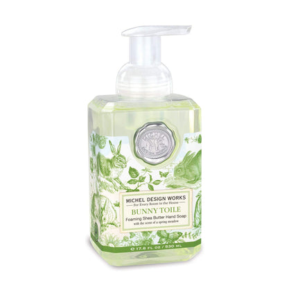Michel Design Works Foaming Hand Soap Bunny Toile front view