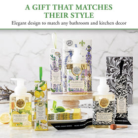 Michel Design Works Lemon Basil Foaming Hand Soap close-up of pump dispenser