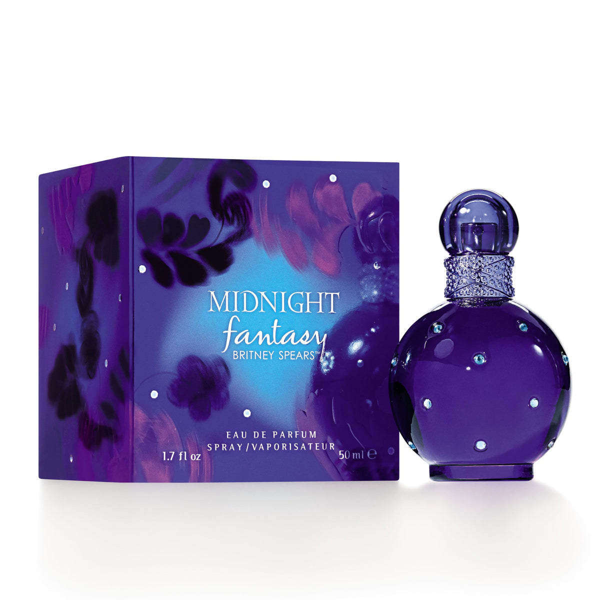 Midnight blue bottle of Fantasy Britney Spears perfume