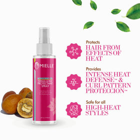 Mielle Organics Mongongo Oil Heat Protectant Spray 4oz lifestyle scene