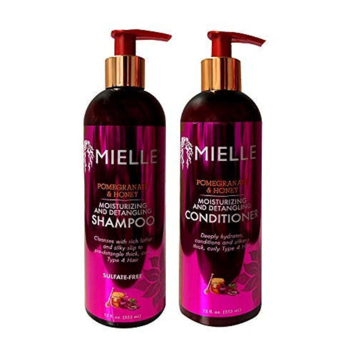 Mielle Organics Pomegranate & Honey Shampoo front view 12 fl oz
