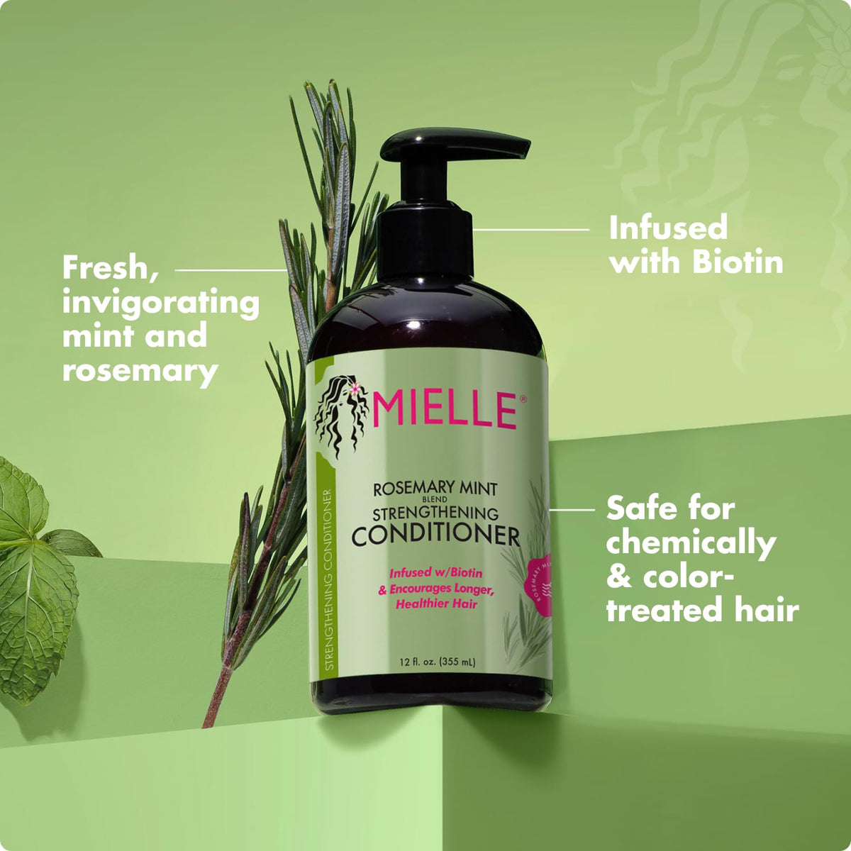 Mielle Organics Rosemary Mint Conditioner application on hair
