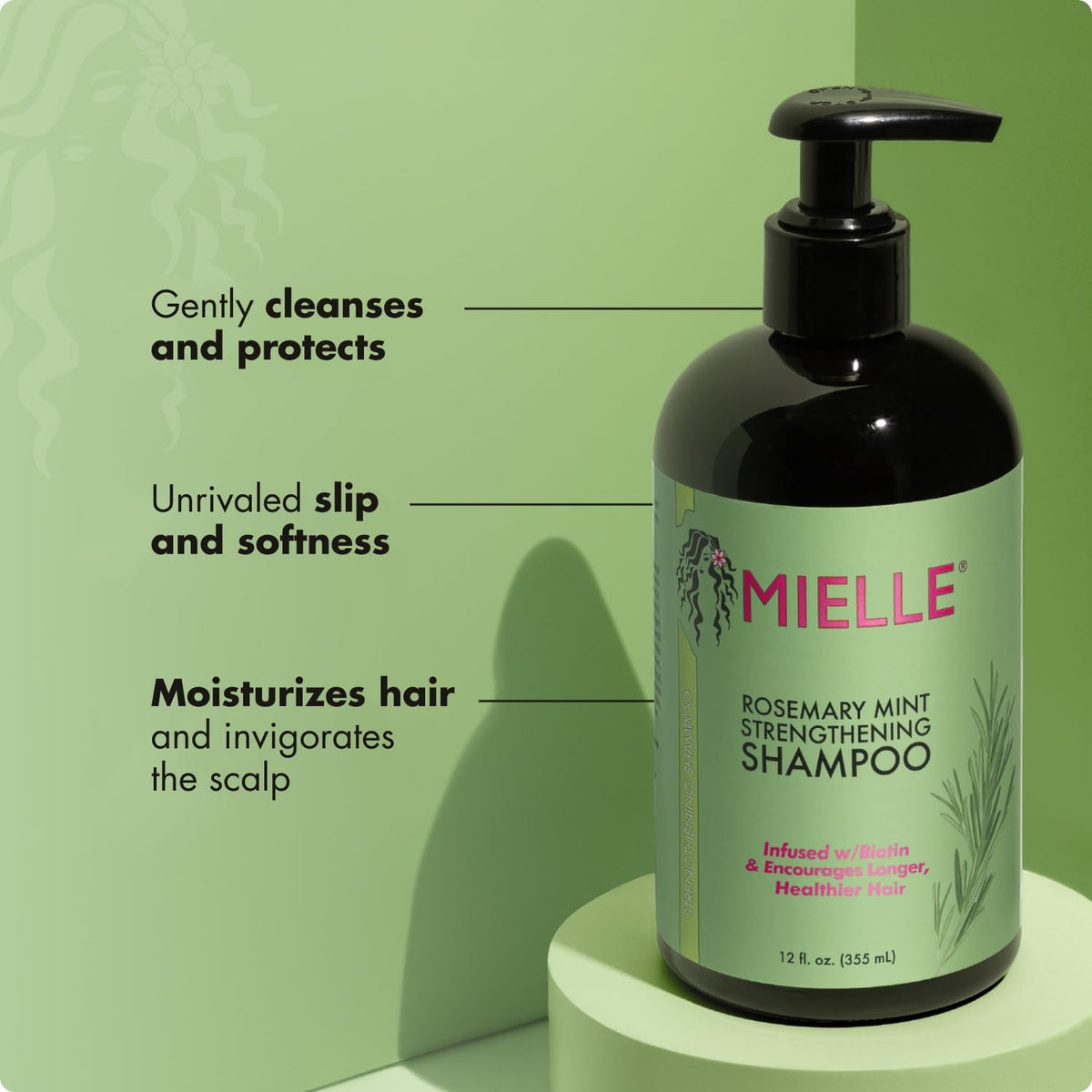 Mielle Organics shampoo showing texture and consistency
