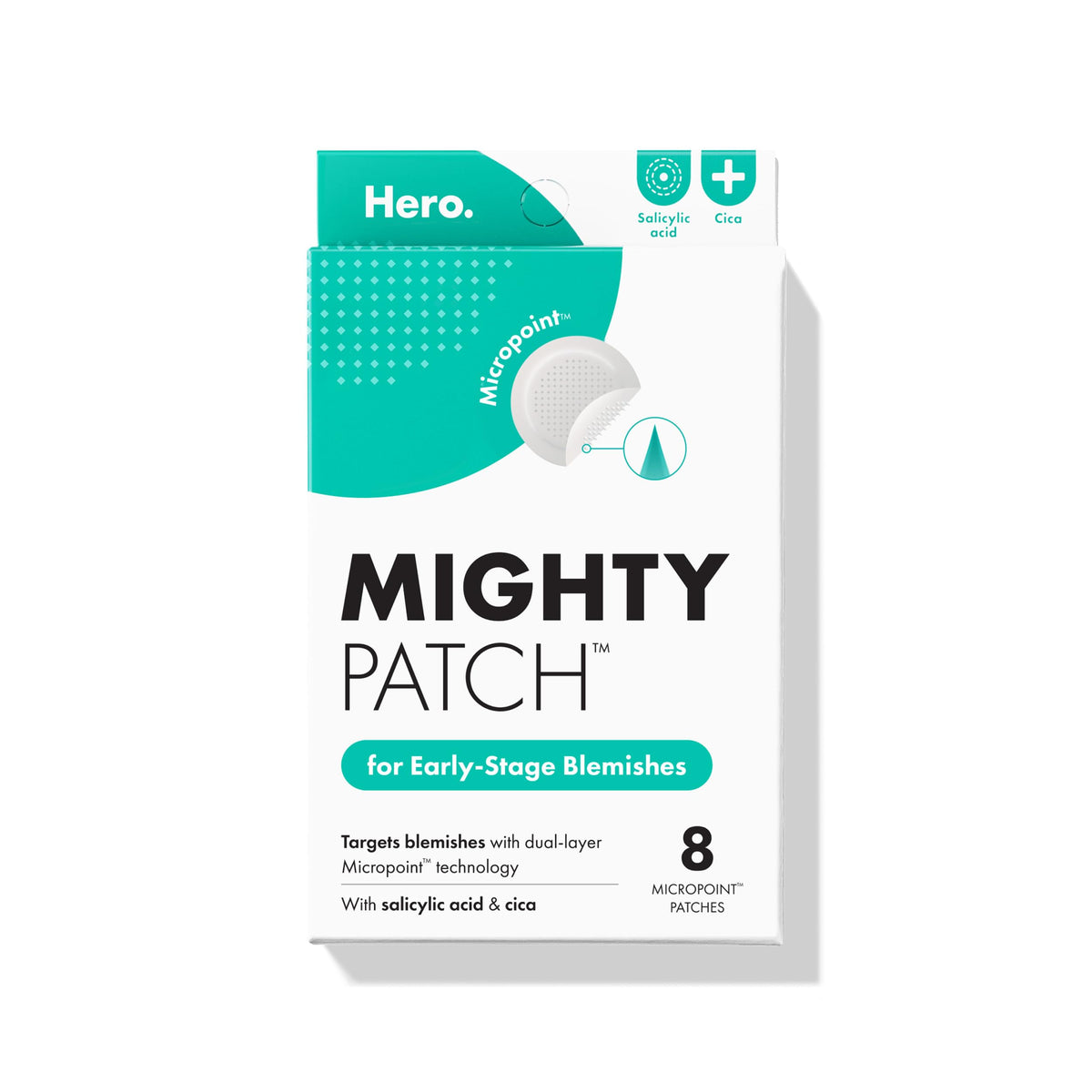 Mighty Patch Micropoint Acne Pimple Patches front view with packaging