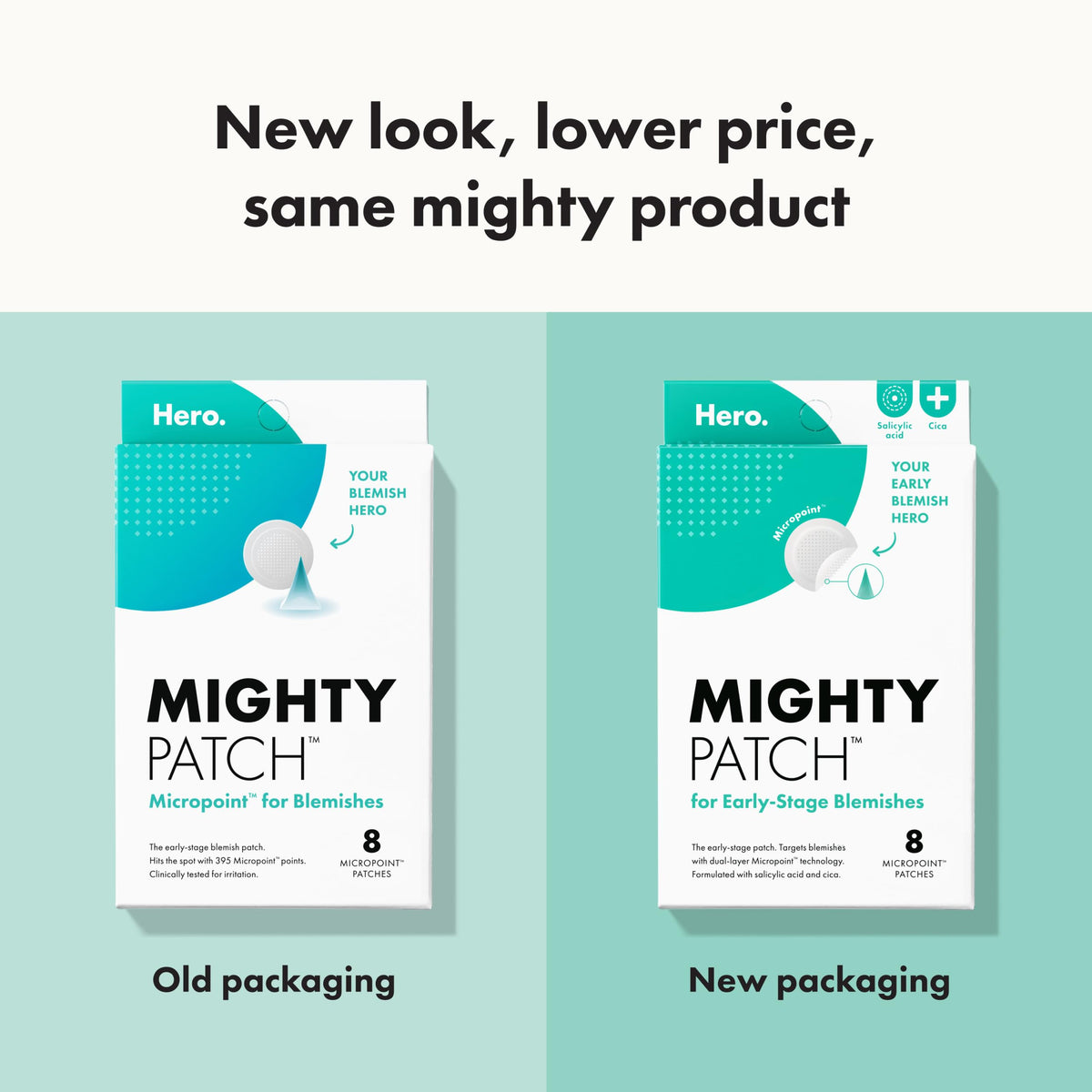 Mighty Patch Micropoint Acne Pimple Patches on a skin surface