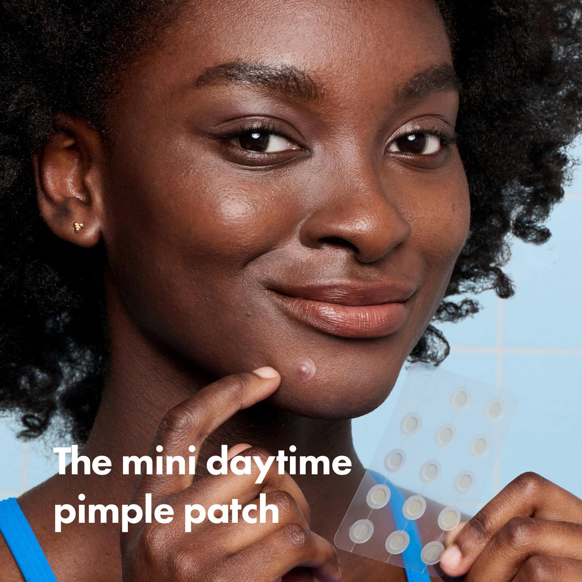 Mighty Patch Mini Invisible+ patch on skin close-up