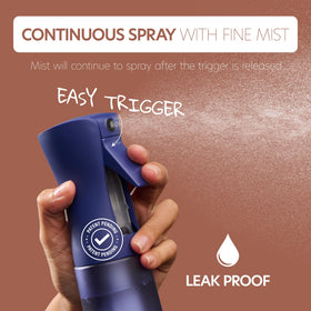 MIGHTY STRONG 10 OZ Continuous Spray Bottle in use for hair styling