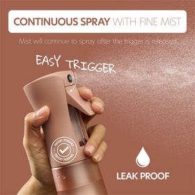 MIGHTY STRONG 10 OZ Continuous Spray Bottle in use for hair styling
