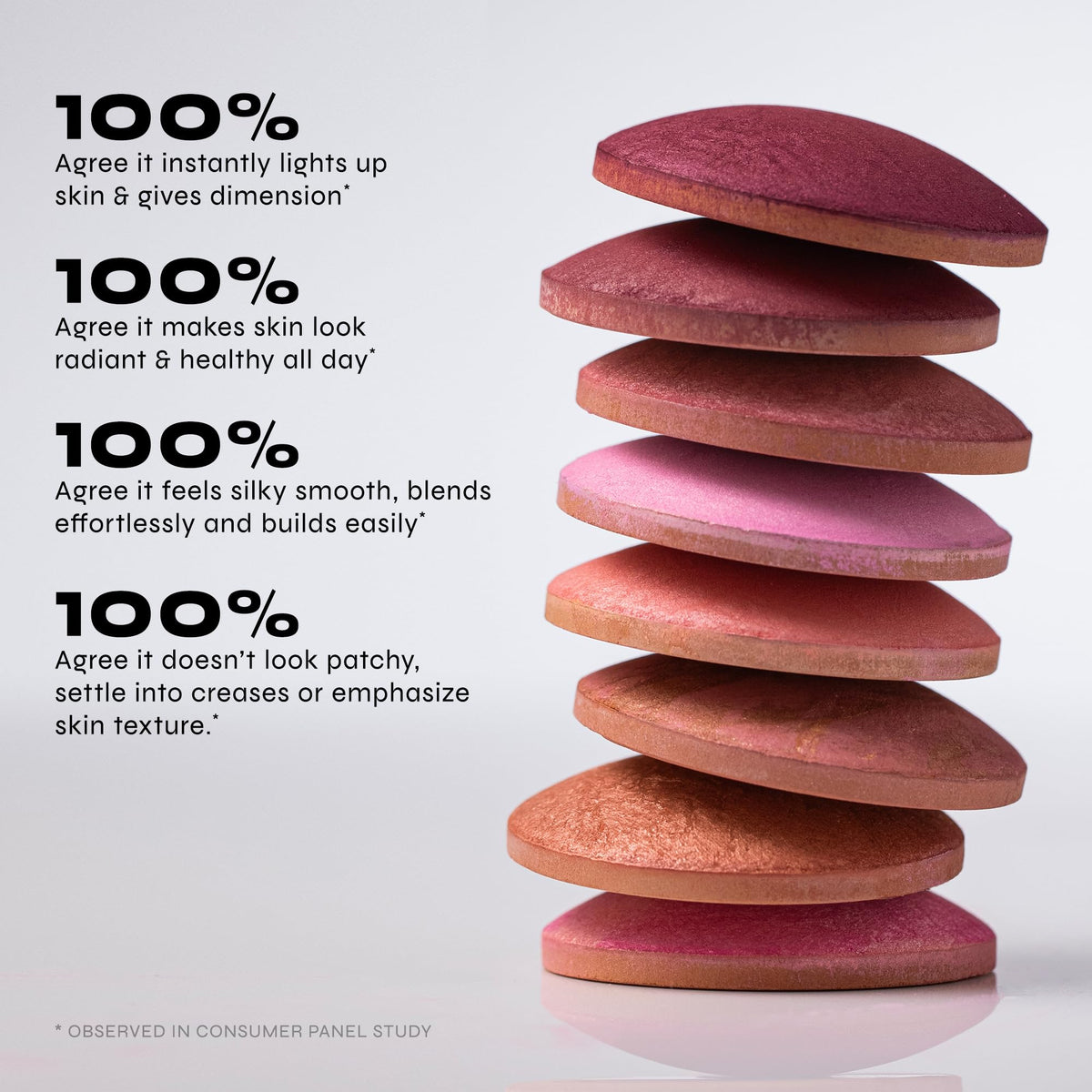 Milani Baked Blush Rose D'oro displayed with brush for application