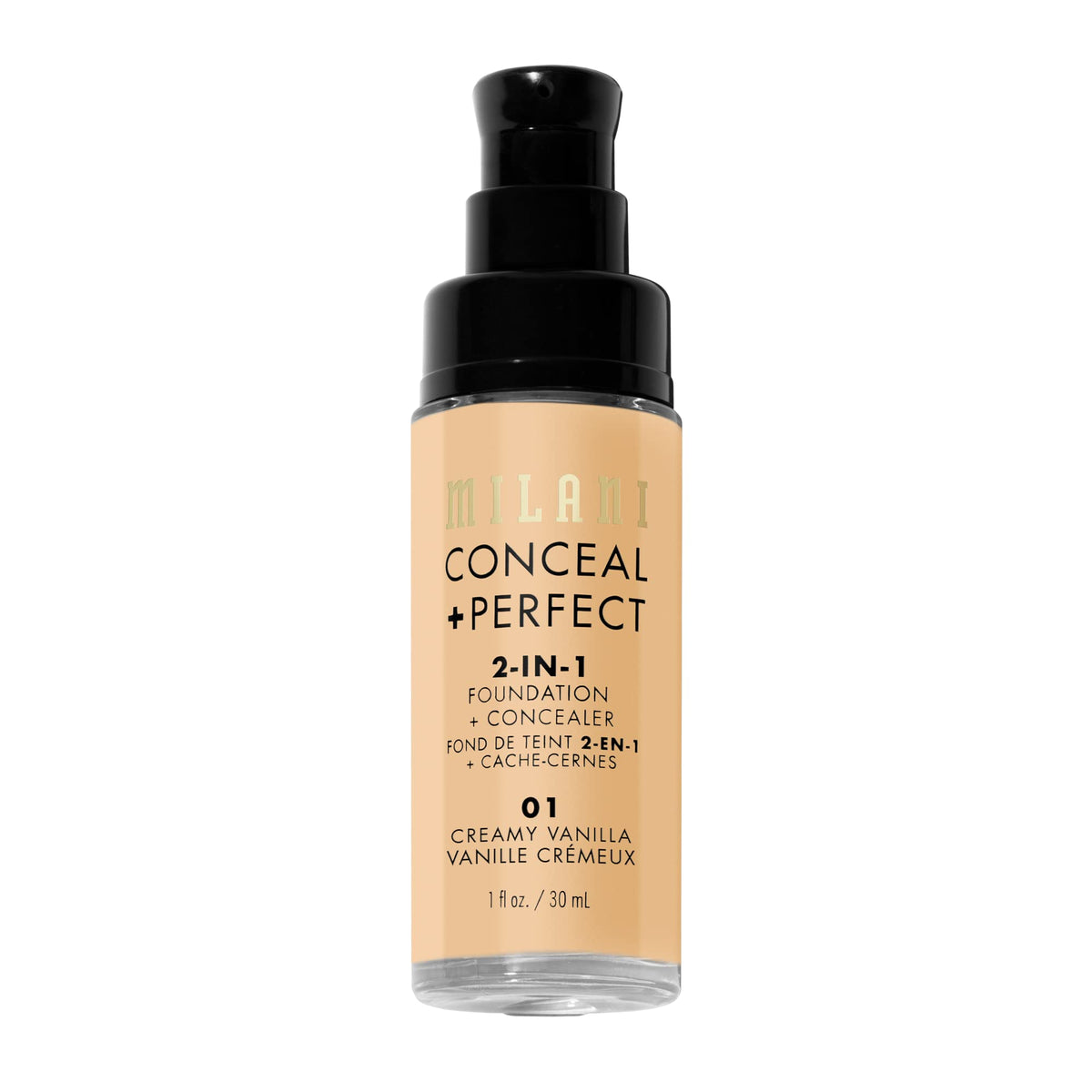 Milani Conceal + Perfect 2-in-1 Foundation + Concealer 01-Creamy Vanilla side view