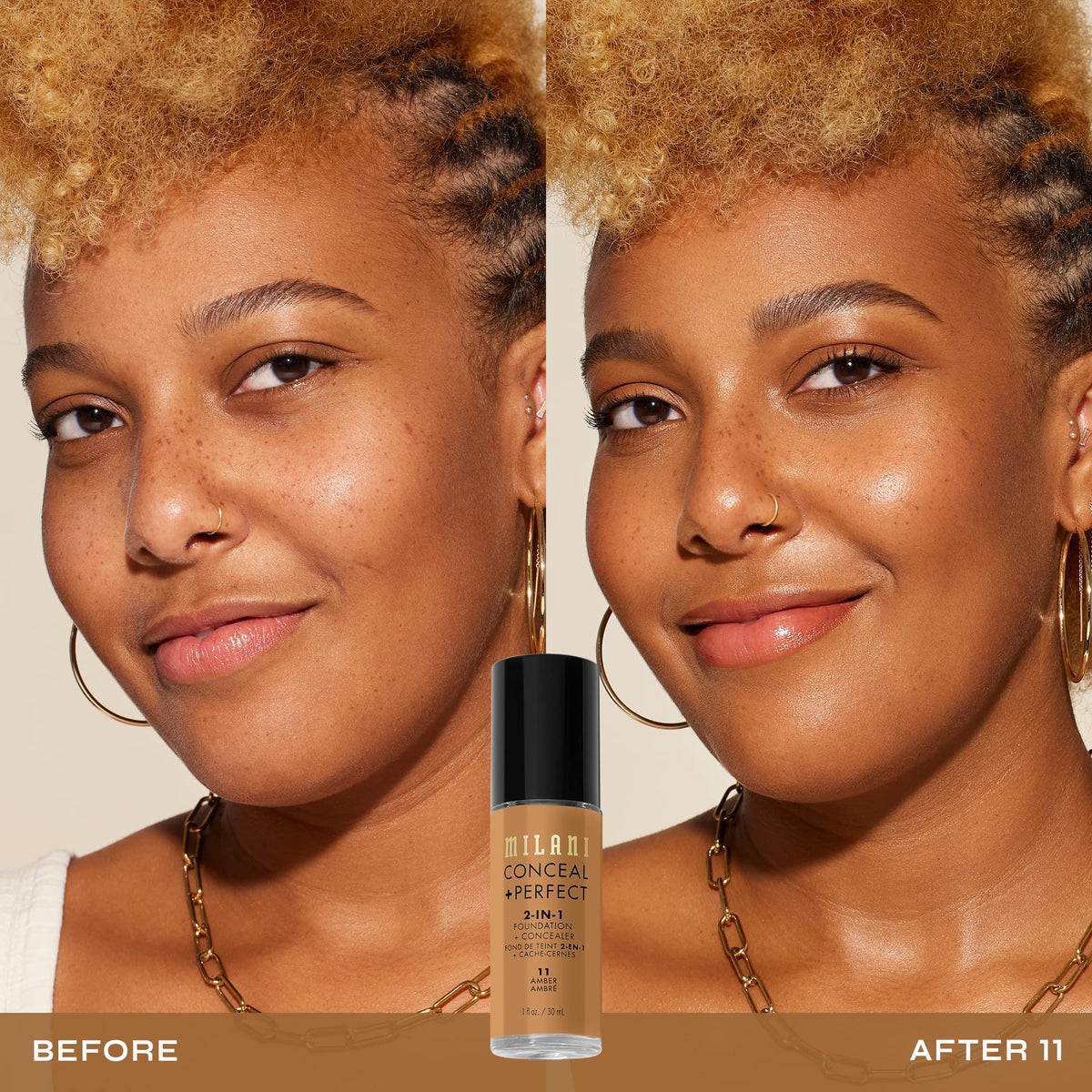 Milani Conceal + Perfect 2-in-1 Foundation + Concealer 11-Amber with pump