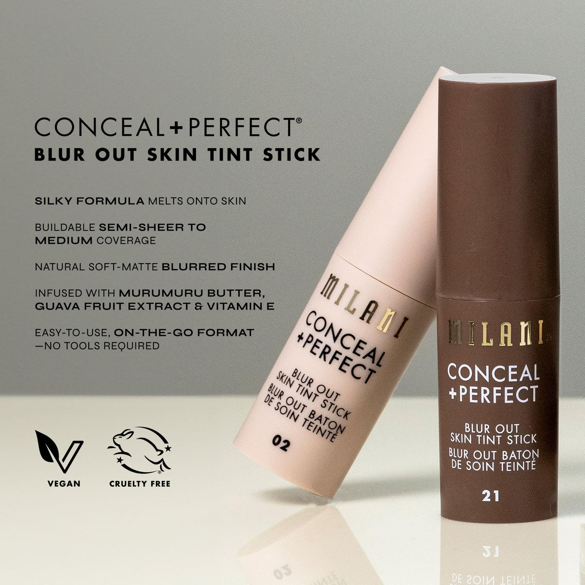 Milani Conceal + Perfect Blur Out Skin Tint Foundation 19-Deep Warm Golden lifestyle scene