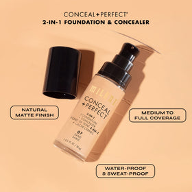 Milani Conceal + Perfect Foundation + Concealer 00A-Porcelain texture on skin