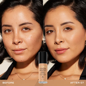 Milani Conceal + Perfect Liquid Foundation Sand bottle side view