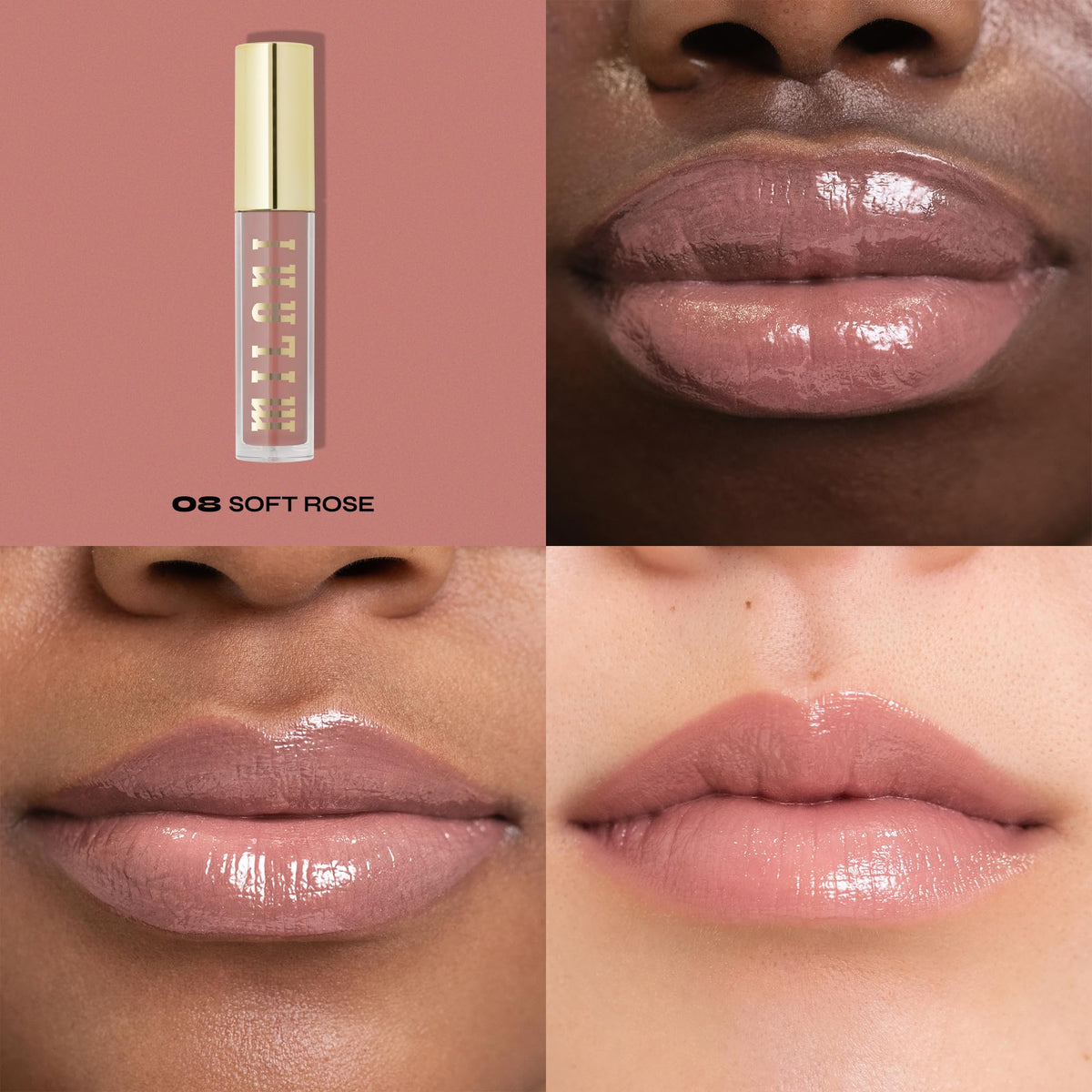 Milani Lip Gloss Soft Rose applicator close-up