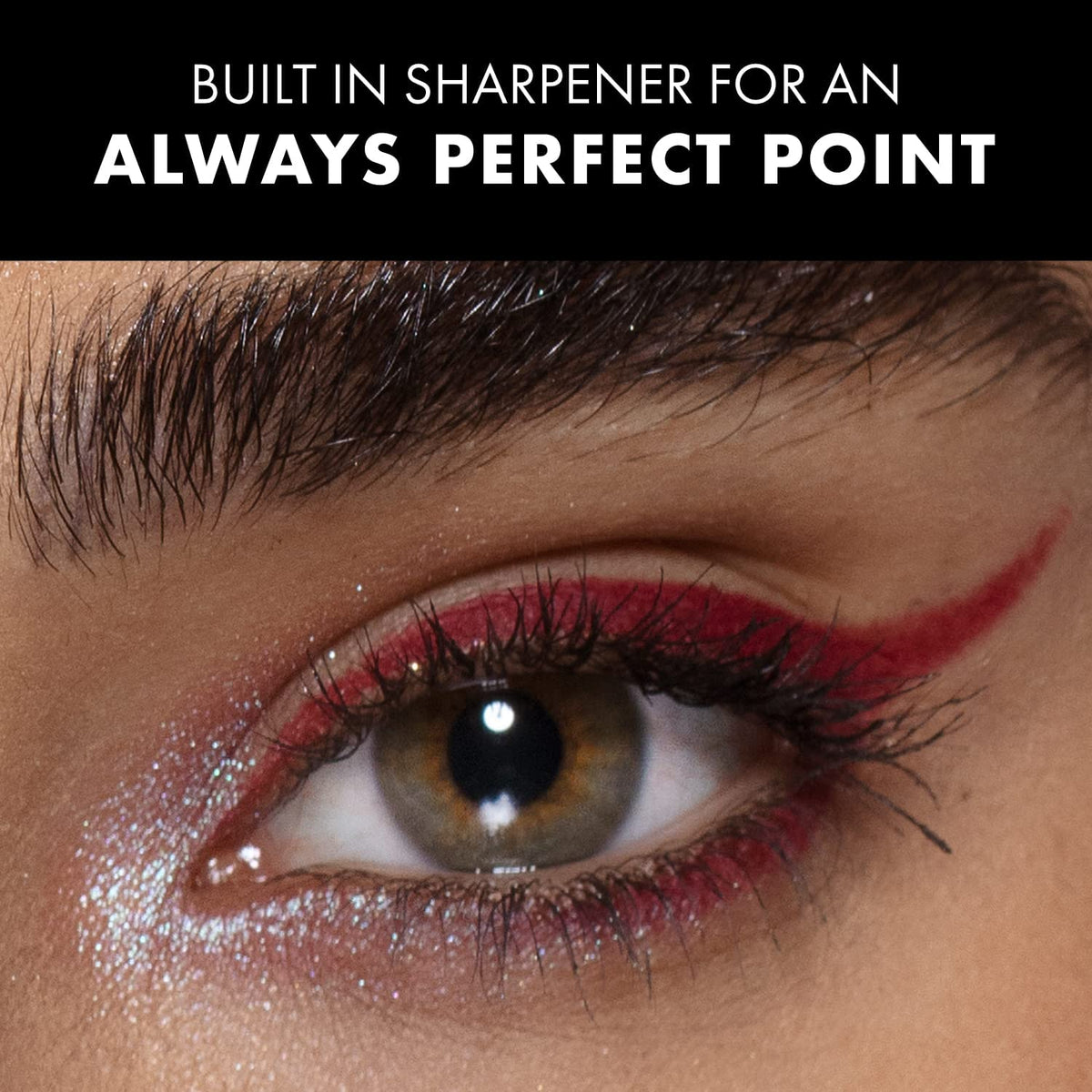 Milani Stay Put Eyeliner Pencil in use for smoky eye look