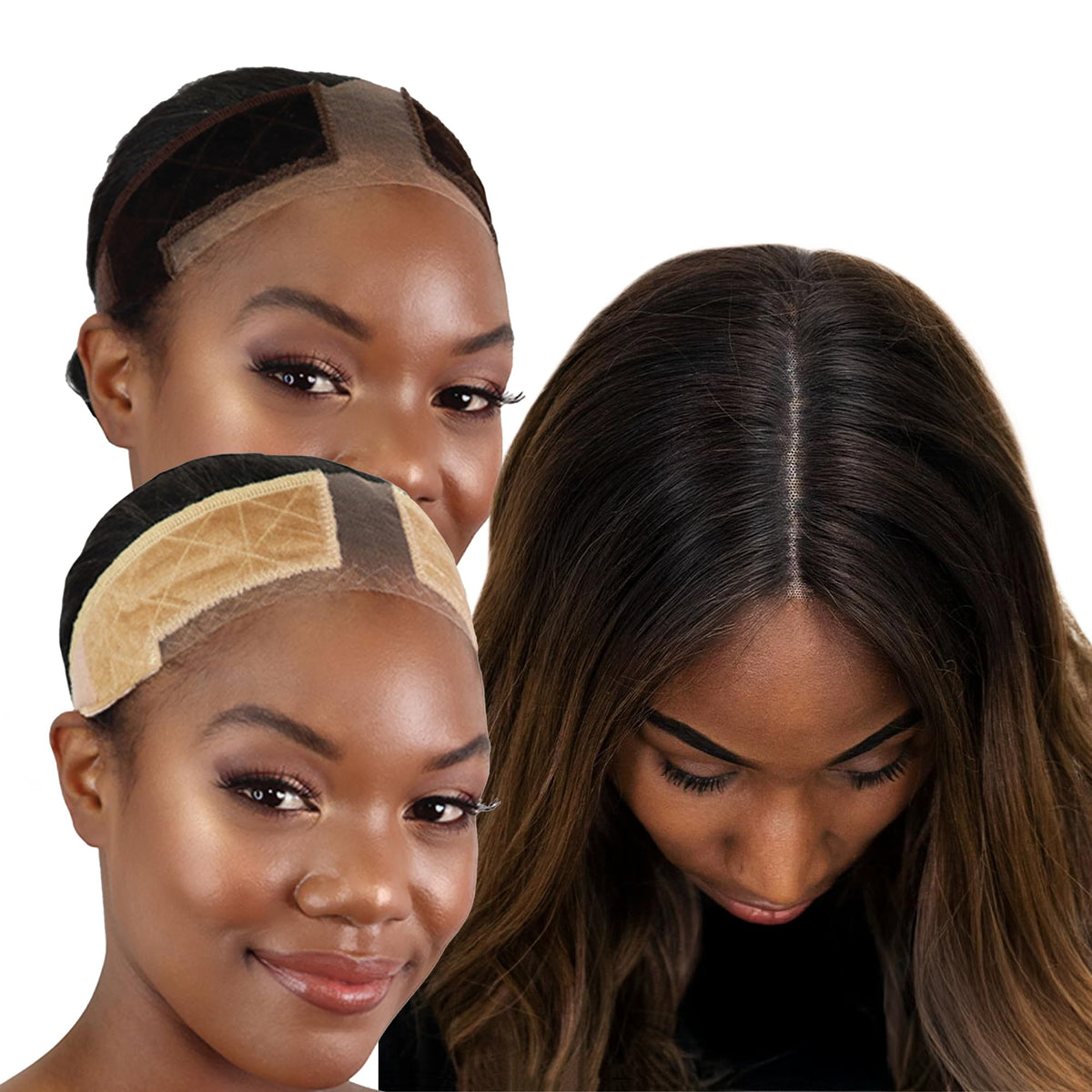 MILANO COLLECTION Wigrip Lace Wig Band in Chocolate Brown front view