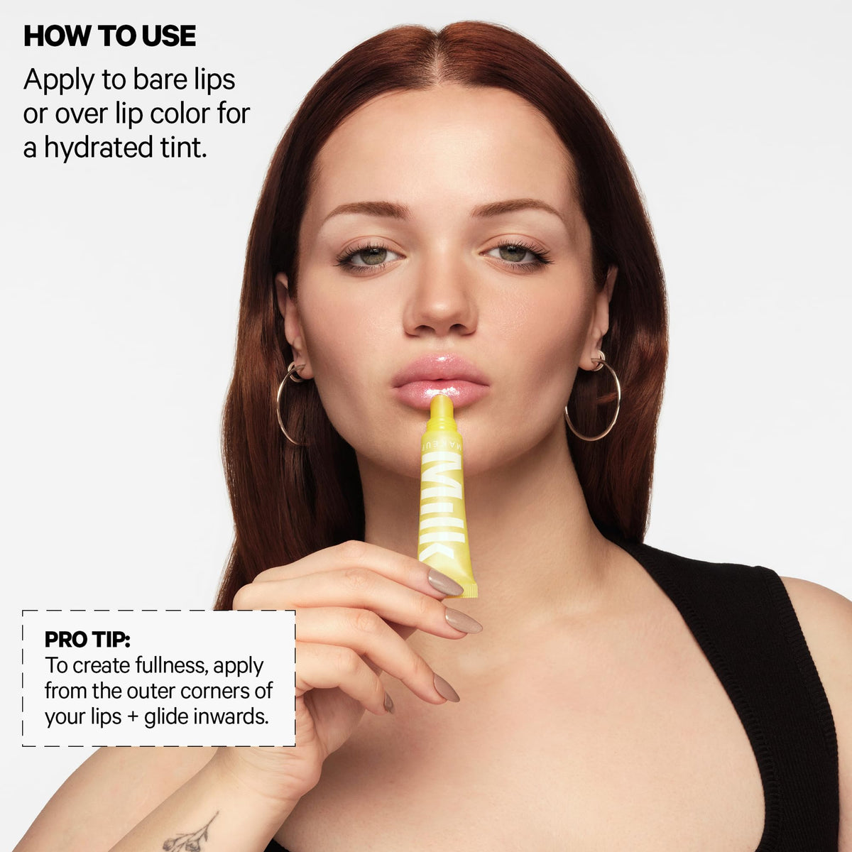 Milk Makeup Balmade Hydrating Lip Balm application demonstration
