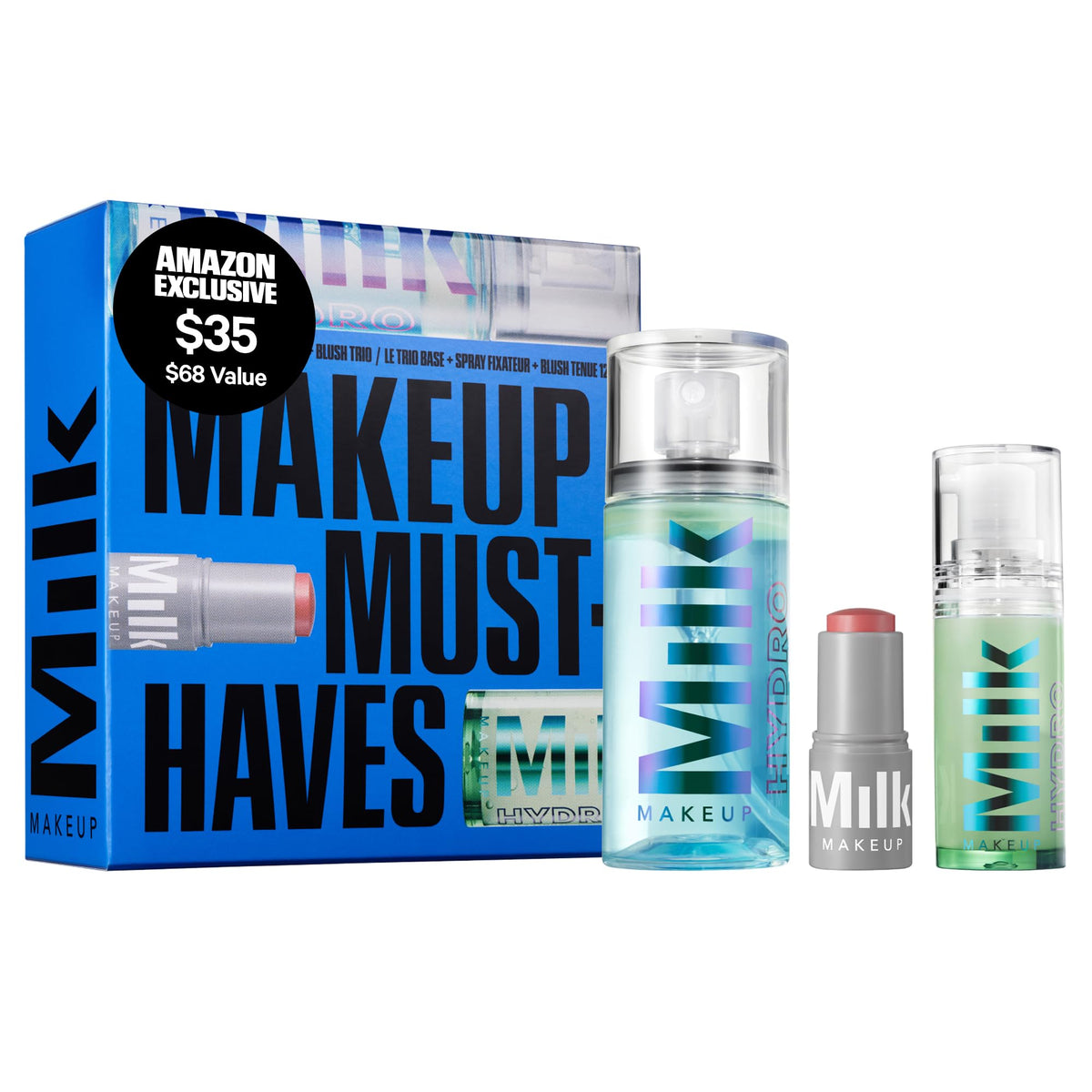 Milk Makeup Mini Set front view with Hydro Grip Primer and Setting Spray