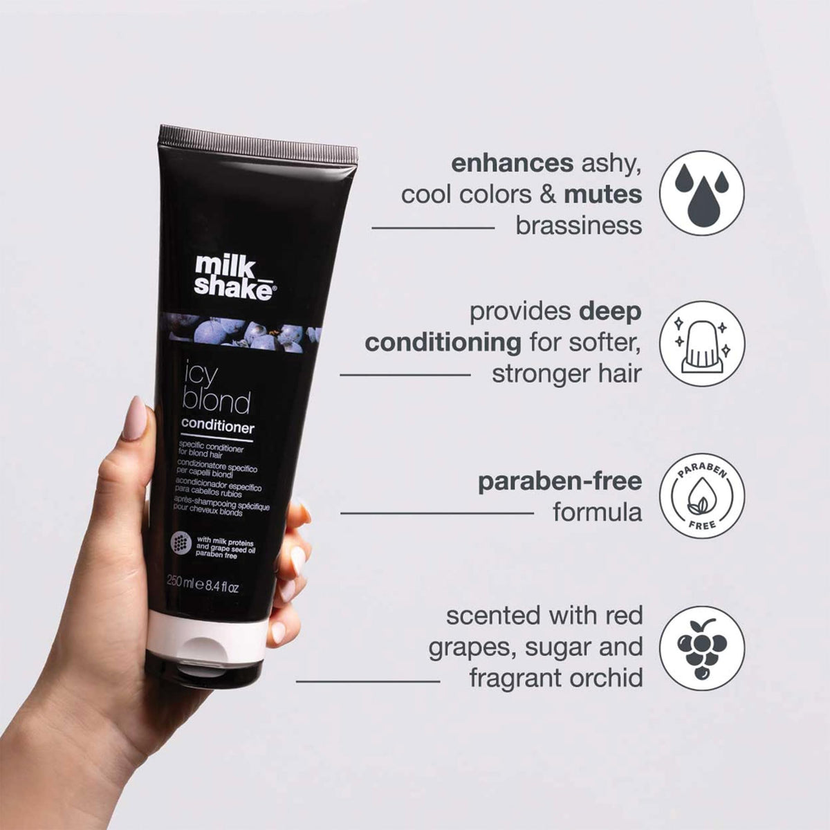 milk_shake Icy Blond Conditioner 8.4 fl oz side view