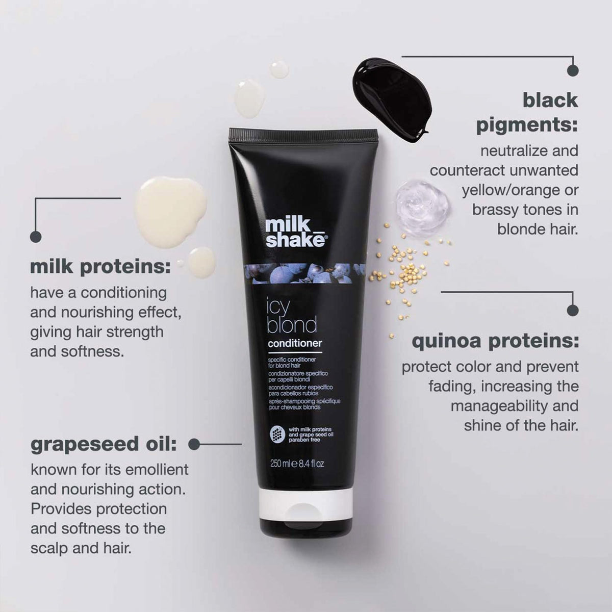 milk_shake Icy Blond Conditioner application on hair