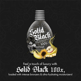 Millennium Tanning Solid Black 100X Dark Tanning Lotion in lifestyle setting