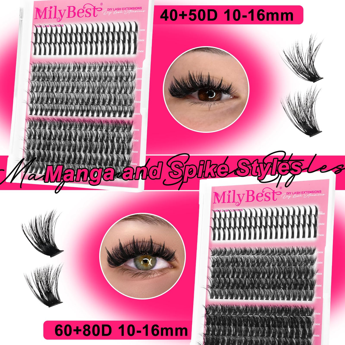 MilyBest 808pcs Lash Clusters Kit packaging details