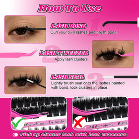 MilyBest Cove Lash Clusters showing D-curl shape
