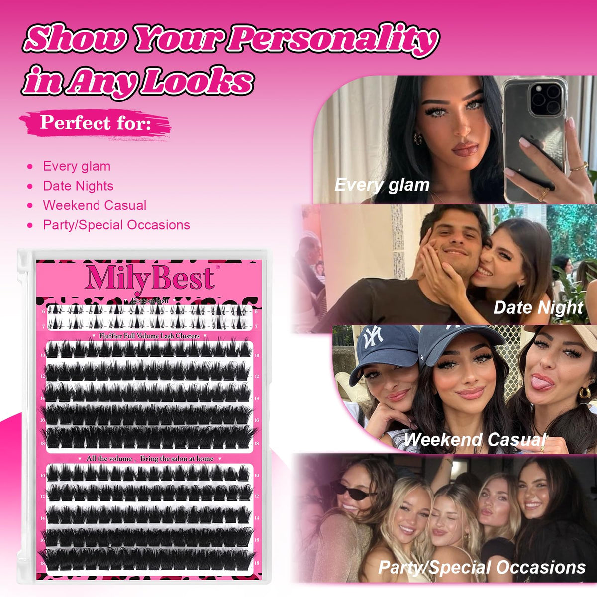 MilyBest Cove Lash Clusters with spiky bottom lashes