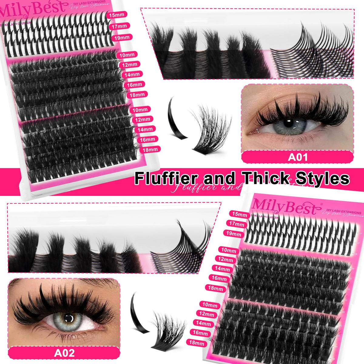 MilyBest eyelash tweezers and brushes from the kit