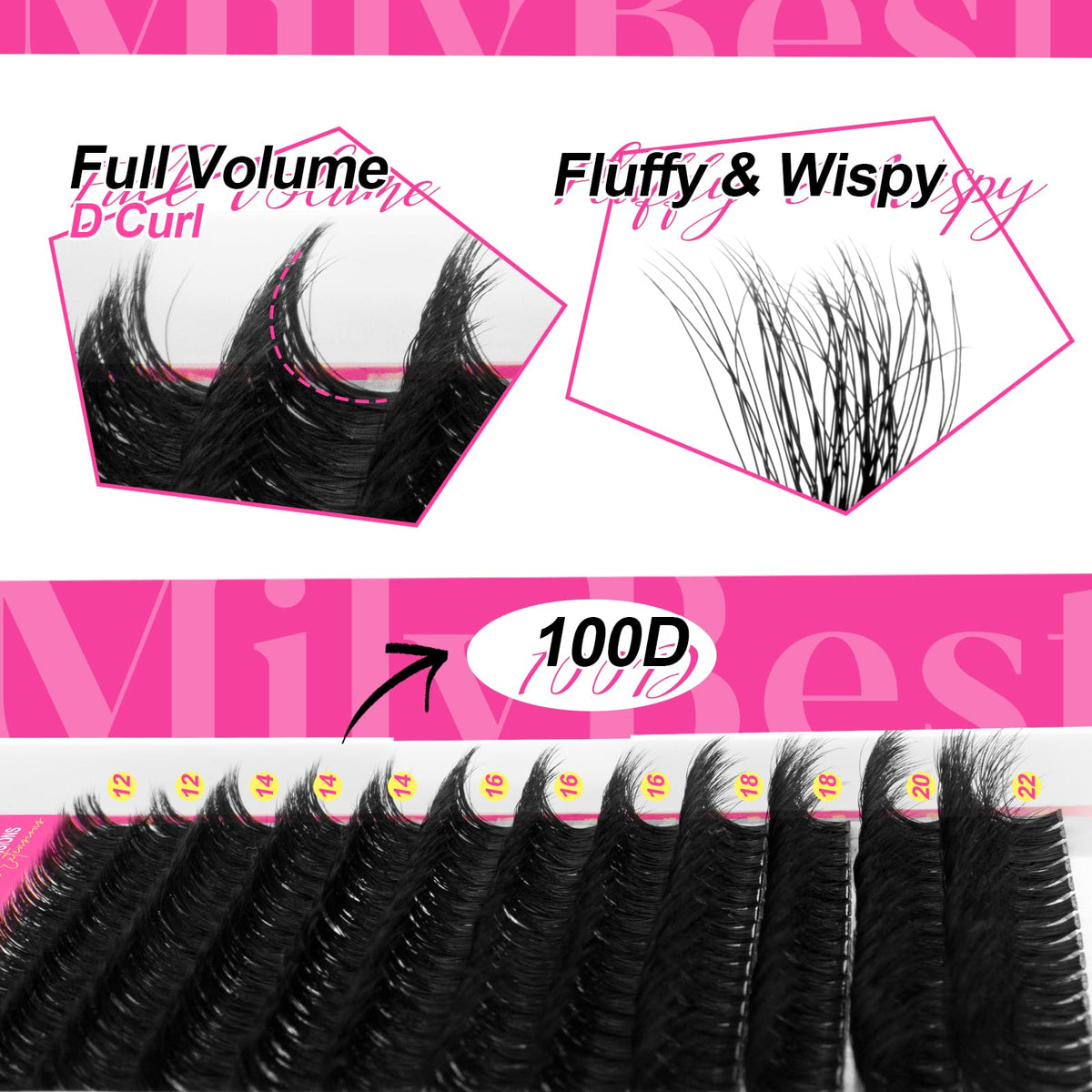 MilyBest Fluffy Lash Clusters Kit packaging front view