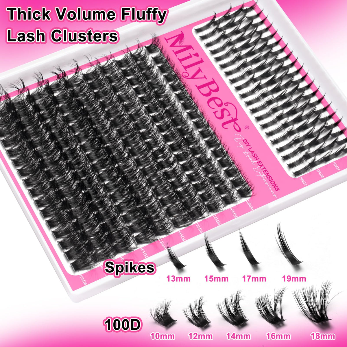 MilyBest Lash Clusters 100D on model's eyes