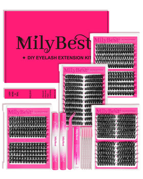 MilyBest Lash Clusters Kit 864 Pcs with lash glue and tools
