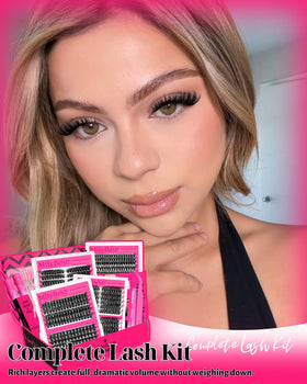MilyBest Lash Clusters Kit contents displayed on a table