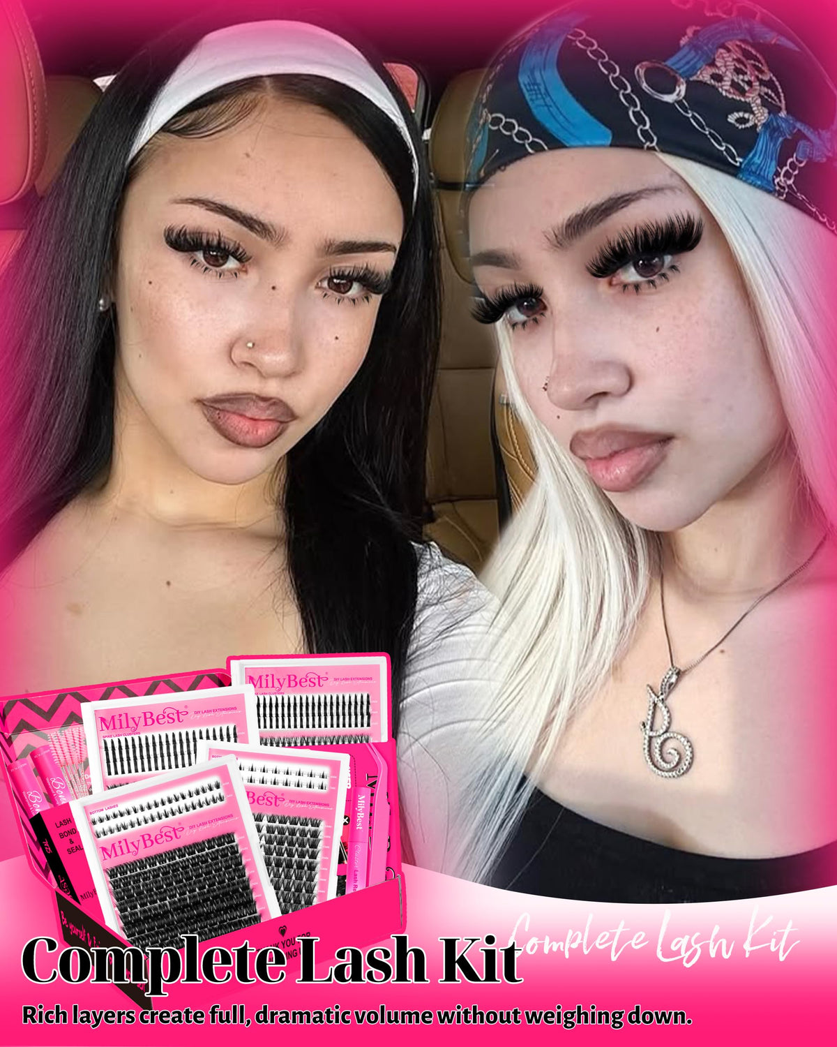 MilyBest lash clusters kit contents overview