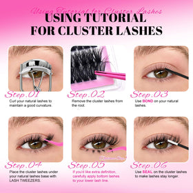 MilyBest Lash Clusters Kit with lashes arranged