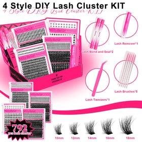 MilyBest lash clusters with spiky bottom lashes displayed