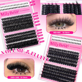 MilyBest Lash Glue and Eyelash Makeup Remover bottles