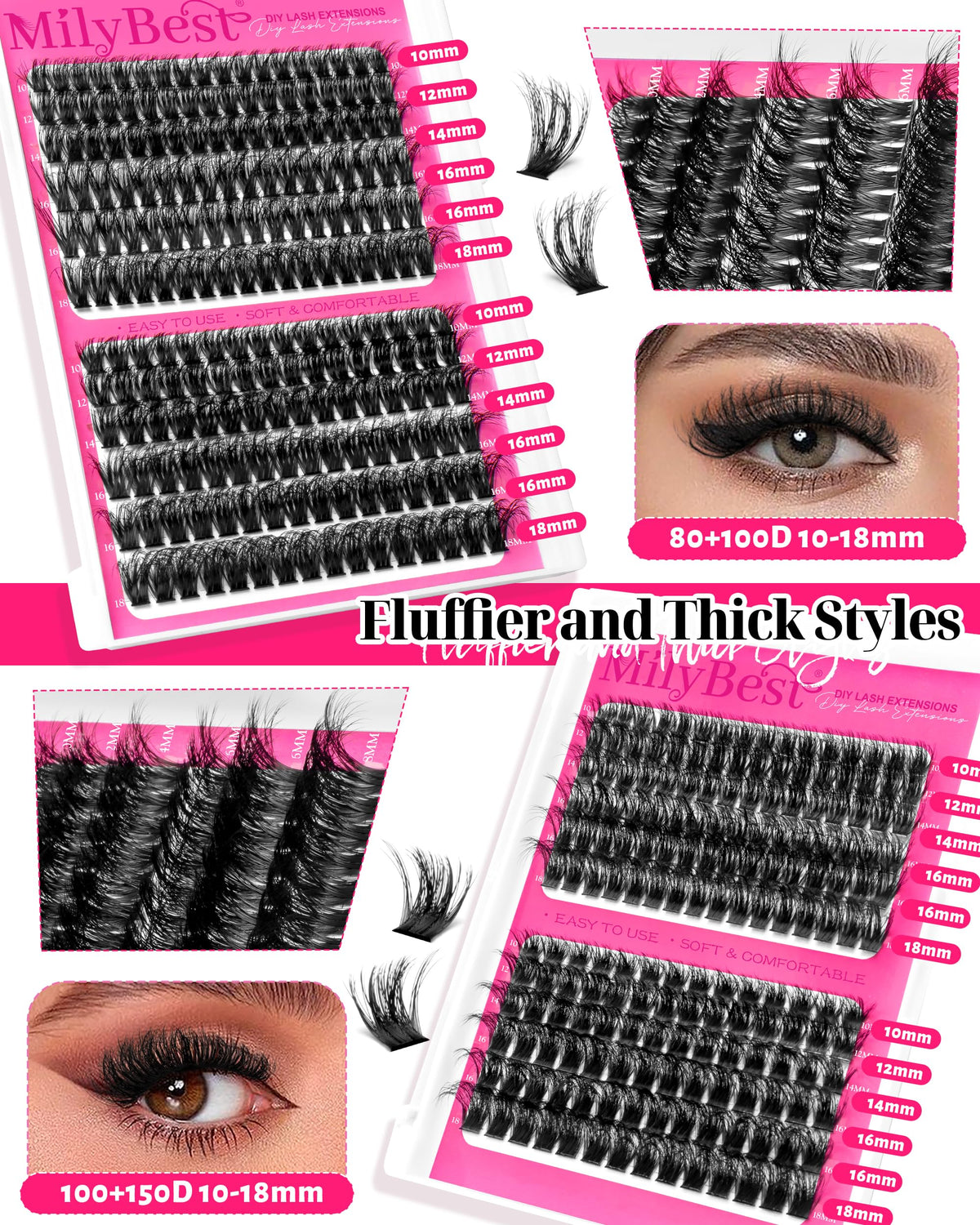 MilyBest lash glue dual-ended black bond and white seal