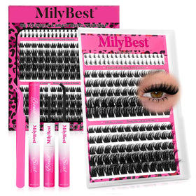 MilyBest Mist Lashes Clusters Kit front view with spiky lashes